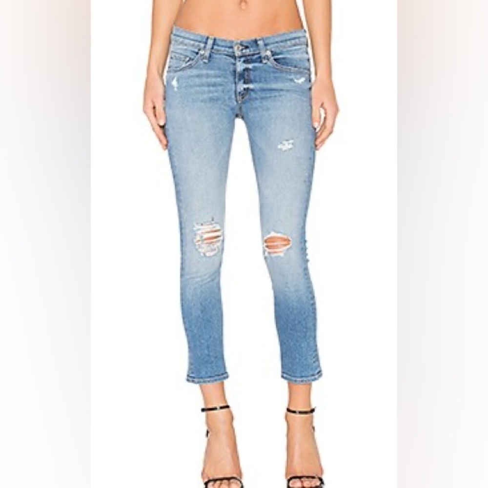 Rag & bone capri cropped distressed skinny jeans